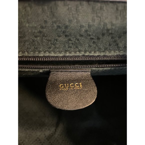 Authentic GUCCI Bamboo Backpack Leather Black K4530 main image 6